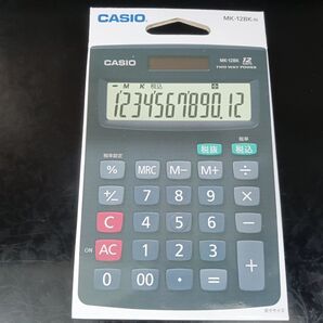 【新品】電卓 ソーラー 計算機 カシオ 12桁 MK-12BK-N 税率 箱入り CASIO