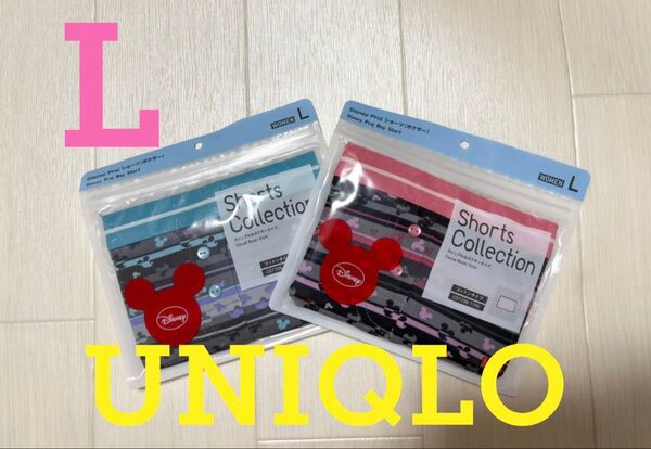 ●新品未開封●ユニクロレディースディズニーボクサーパンツショーツ下着2枚セットL