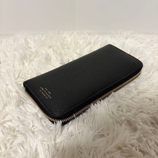 【美品】smythson(スマイソン) Panama レザージップロングウォレット