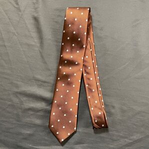 ネクタイ ブラウン ドット シルク100% MODE KNOT silk 茶 柄