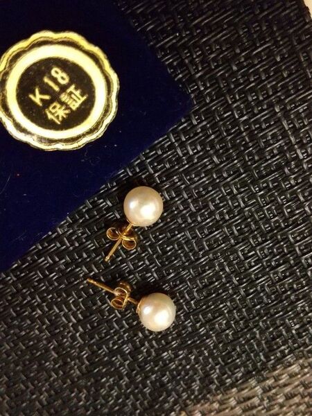 k18 ピアス パール刻印あり未使用品