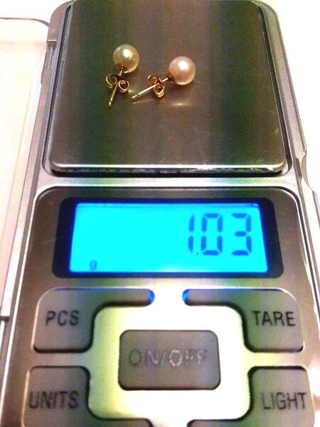 k18 ピアス パール刻印あり未使用品