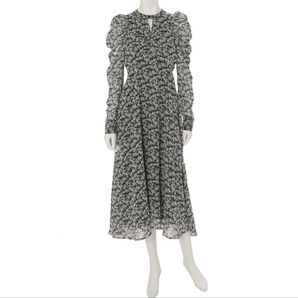 マーキュリードュオ ロングワンピース 花柄 シースルー シフォン