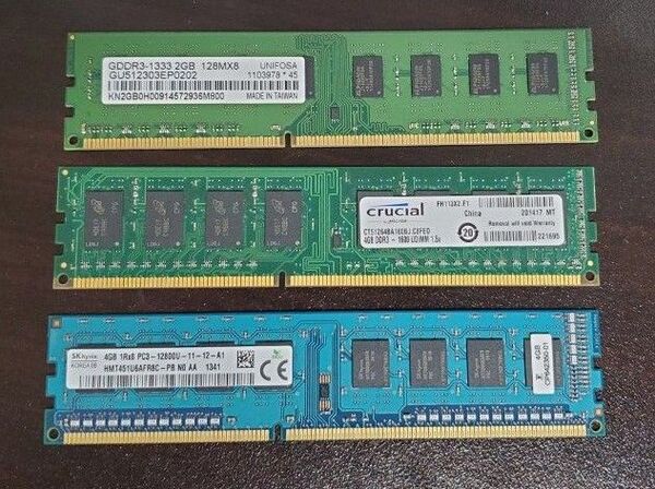 DDR3 メモリ セット 2GB1枚、4GB2枚