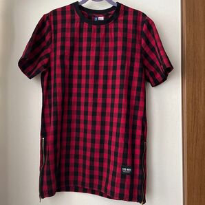 H&M チェック柄シャツ サイドジッパー