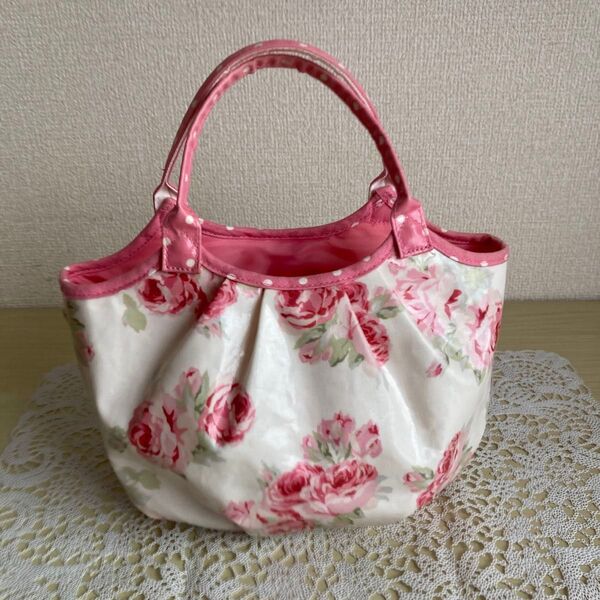 【美品】ローラアシュレイ ミニトートバッグ ローズ ピンク