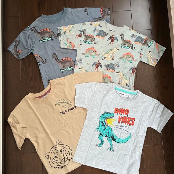 子供服 恐竜 ダイナソー 動物 半袖 Tシャツ 104cm 4枚セット