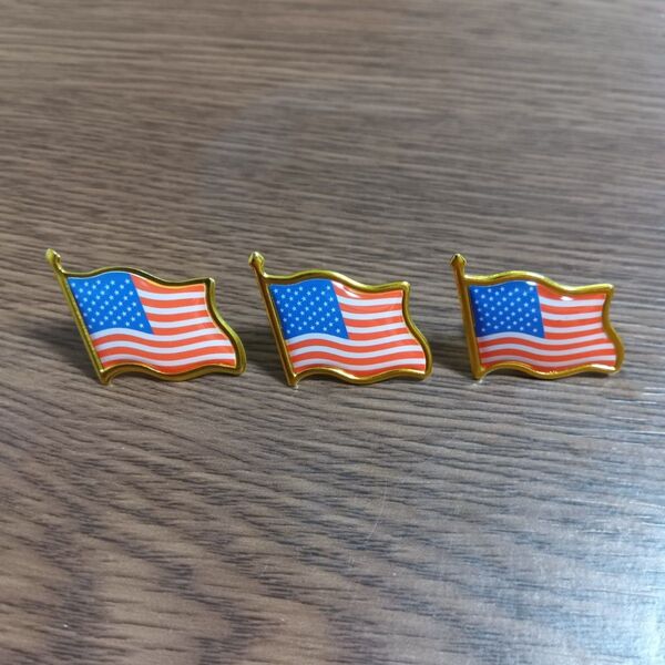 3個 アメリカ国旗 ピンバッジ 星条旗 アメリカン USA ピンバッチ ピンズ