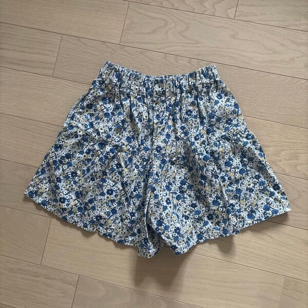 美品 GU キッズ ティアード キュロット 140 花柄 スカート パンツ