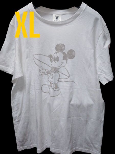 GU ミッキーマウス ディズニー Tシャツ 白 古着 XL