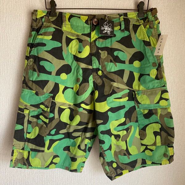 90s 00s old stussy カモ カーゴショーツ 迷彩 ハーフパンツ カーキ系
