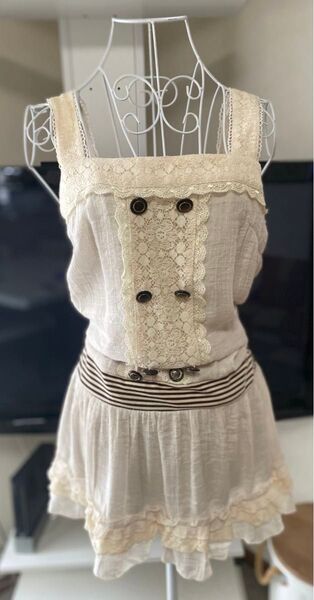 axes femme ピンク フリル付き サロペット キャミソール