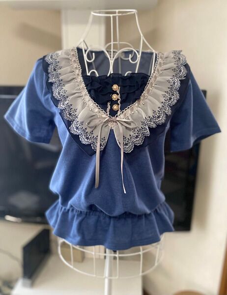 未使用品近いaxes femme axes femme トップス ブルー系ダークコケット