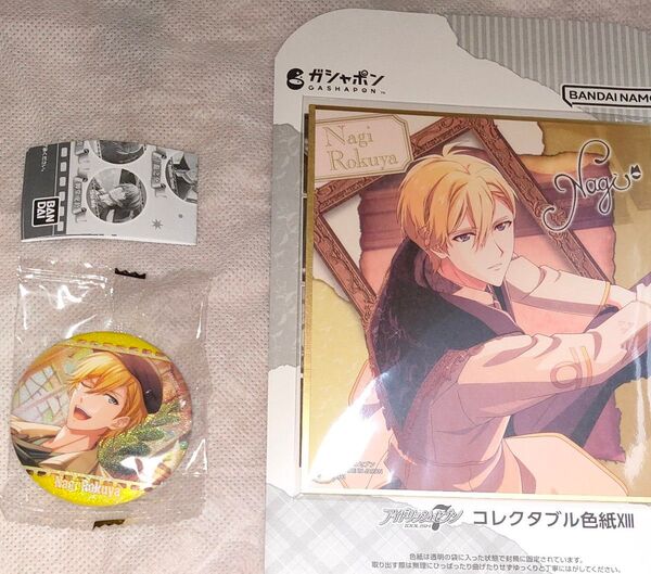 アイドリッシュセブン アイナナ 六弥ナギ ドラコレ 缶バッジ 色紙 2点セット