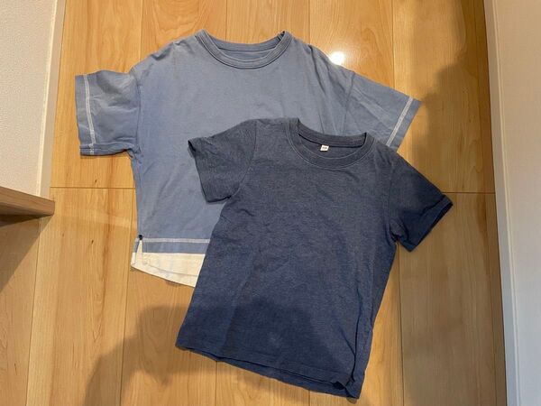 Tシャツ 2枚セット 半袖 水色 紺色 110センチ