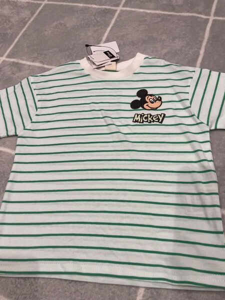 しまむら リトシー ミッキー ボーダー Tシャツ