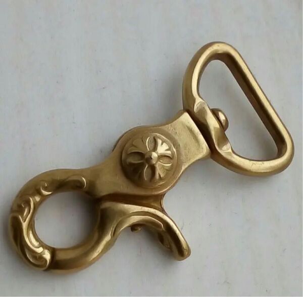 キーリング 真鍮製 キーフック カラビナ チェーン キーホルダー キーチェーン クロムハーツ好きに