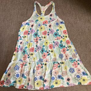 140 綿100% ノースリーブ Y字バック 花柄 ワンピース 女の子夏物