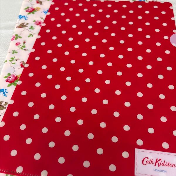 Cath Kidston クリアファイル ドット柄 レッド