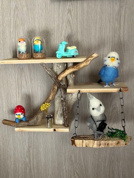 ハンドメイド ウォールシェルフ 飾り棚 流木アート
