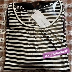 avv standard 半袖カットソー ボーダー リボン付