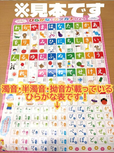 【新品】お風呂ポスター ひらがな 拗音 濁音 半濁音 カタカナ くもん