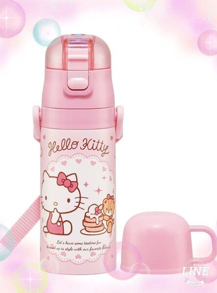 ※訳あり※箱に小キズあり スケーターハローキティーピンク水筒 SKDC3-A コップ付き420ml