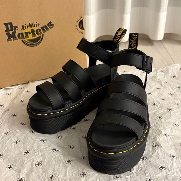 美品 ドクターマーチン サンダル 厚底 Dr.Martens BLAIRE QUAD ブラック UK5