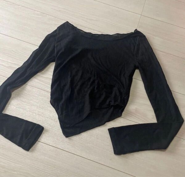 SHEIN dazy シースルー トップス 長袖 ブラック