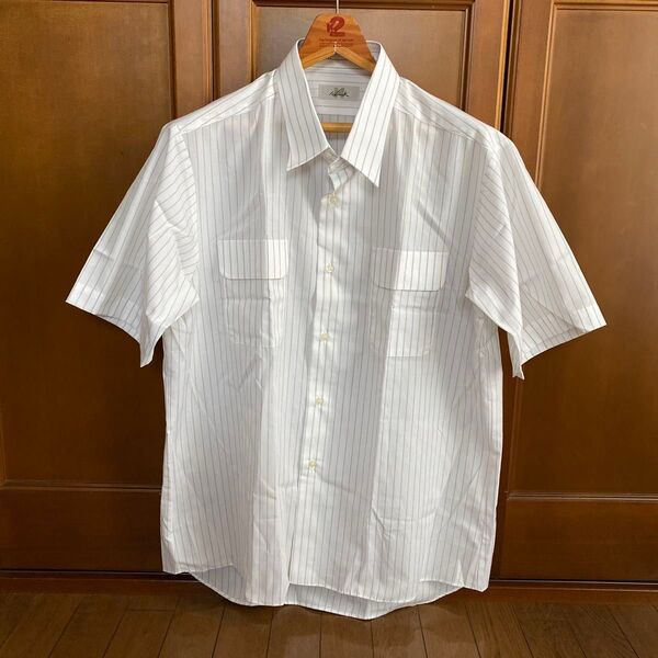 新品 Hinuckハイナック ストライプ柄 メンズ半袖Yシャツ 3L-45