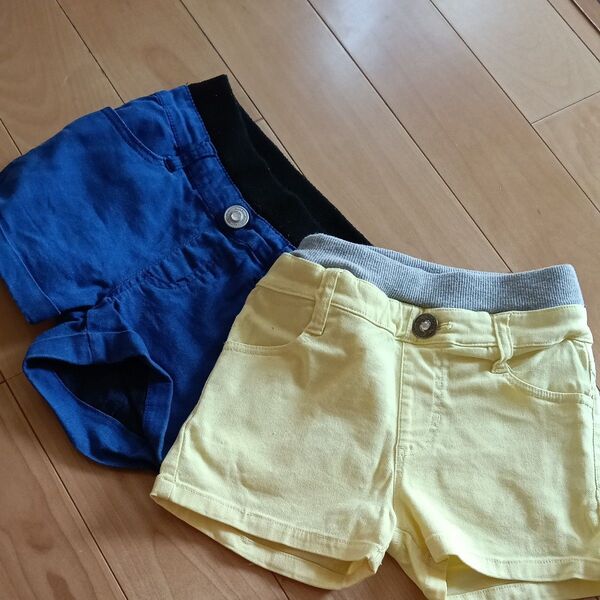 しまむら ショートパンツ ストレッチ 120 サマーイエロー 黄色 青 女の子 短パン 半ズボン CLOSSHI クロッシー