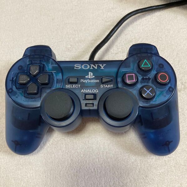 SONY純正PS2アナログコントローラー デュアルショック2 オーシャンブルーA