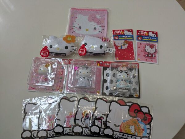 Happyくじ HELLO KITTY 50th ハッピーアニバーサリー A B D E G賞 まとめ売り 14種セット 未開封