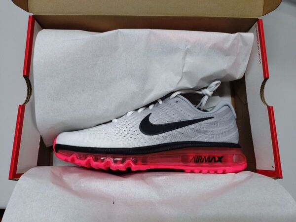 NIKE AIR MAX 2017 27.0cm ホワイト/ブラック/ウルフグレー/ソーラーレッド 定価26,730円 新品未着用