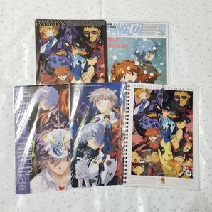 新世紀エヴァンゲリオン 下敷き 4枚 ノート 1冊 1997 NEON GENESIS EVANGELION グッズ 当時物