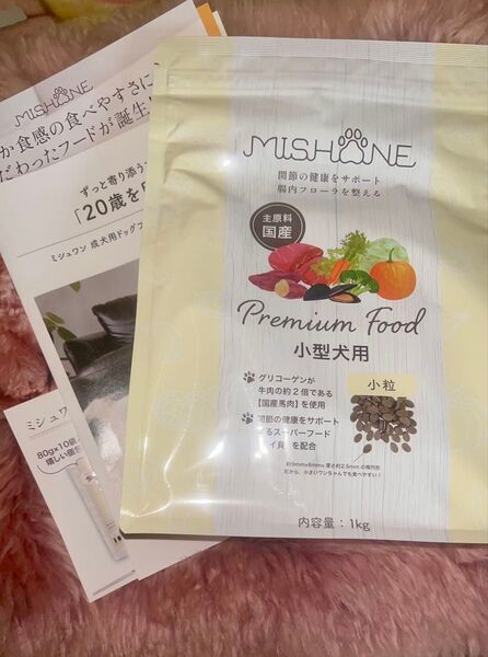 ミシュワン ドッグフード 小型犬用 全年齢対応 主原料 国産 無添加 小麦グルテンフリー 1kg パンフレット付き