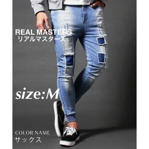 REAL MASTERS リアルマスターズ ダメージデ ニム ジョガーパンツ