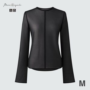 【美品】UNIQLOマメクロゴウチ コラボ シアー トップス ブラック M