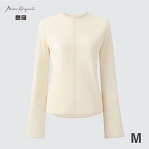 【美品】UNIQLOマメクロゴウチ コラボ シアー トップス オフホワイト M