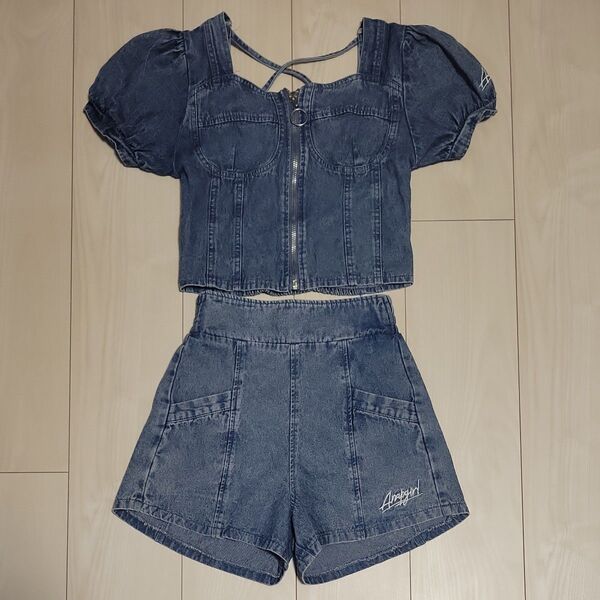 ANAPGIRL デニムセットアップ トップス150cm パンツ 140cm
