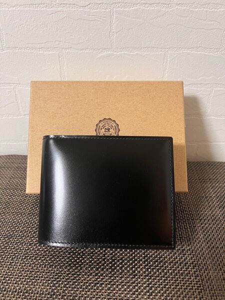 【新品未使用】CORDOVAN 小銭入れ付き二つ折り財布 BLK