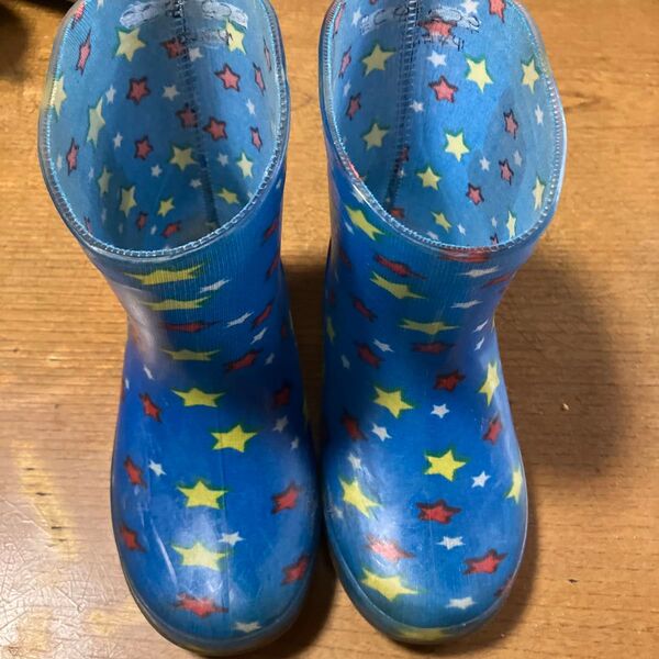 レインブーツ 長靴 子供用 14.5〜15cm 星柄 西松屋
