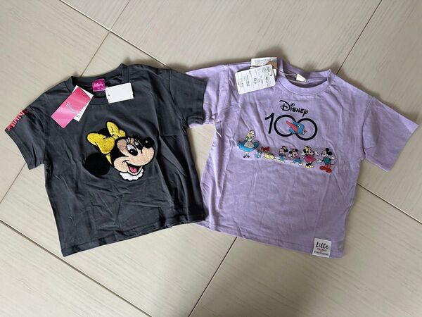 しまむら ミニーマウス とディズニー100周年デザインのTシャツ2枚セット