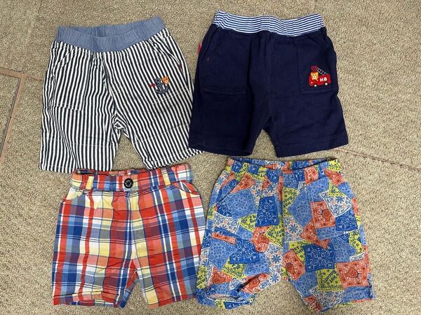 ミキハウス ホットビスケッツ 半ズボン ハーフパンツ 4枚セット 男の子