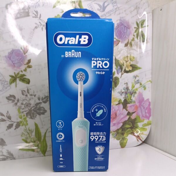 電動歯ブラシ オーラルB すみずみクリーンPRO やわらか D1034133GN (ミントグリーン)