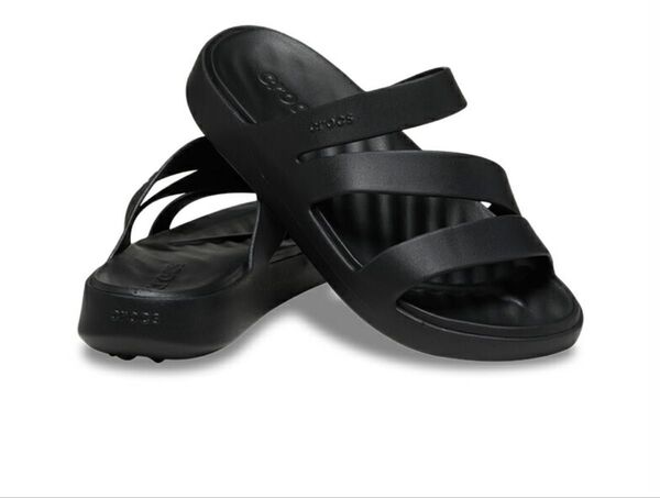 新品!クロックス crocs レディース サンダル ストラッピー ブラック W6 疲れにくい