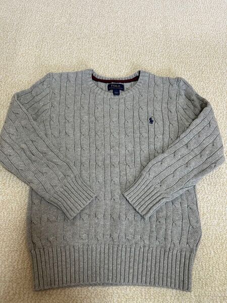 POLO RALPH LAUREN ケーブルニットセーター グレー Lサイズ