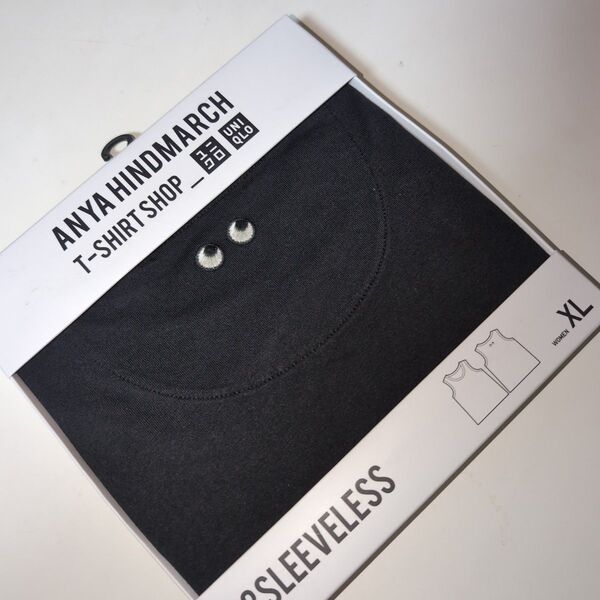 ユニクロ ANYA HINDMARCH ノースリーブTシャツ レディース XL 黒