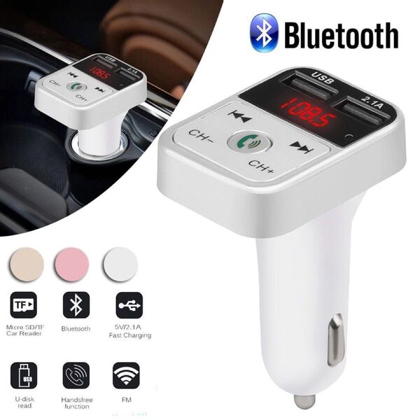 Bluetooth FMトランスミッター 充電器 充電 音楽再生 同時充電 ハンズフリー スマホ シガーソケット SDカード