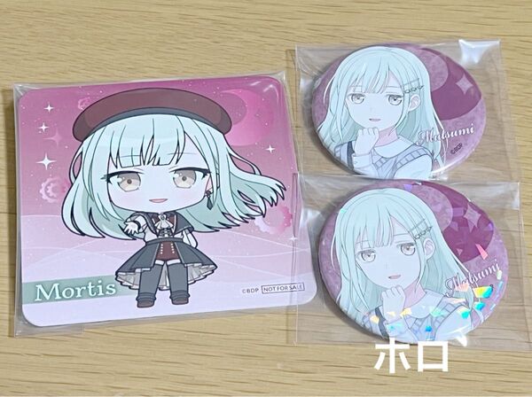 BanGDream! Ave mujica マイムジ展 モーティス 若葉睦 缶バッジ GIGO コースター